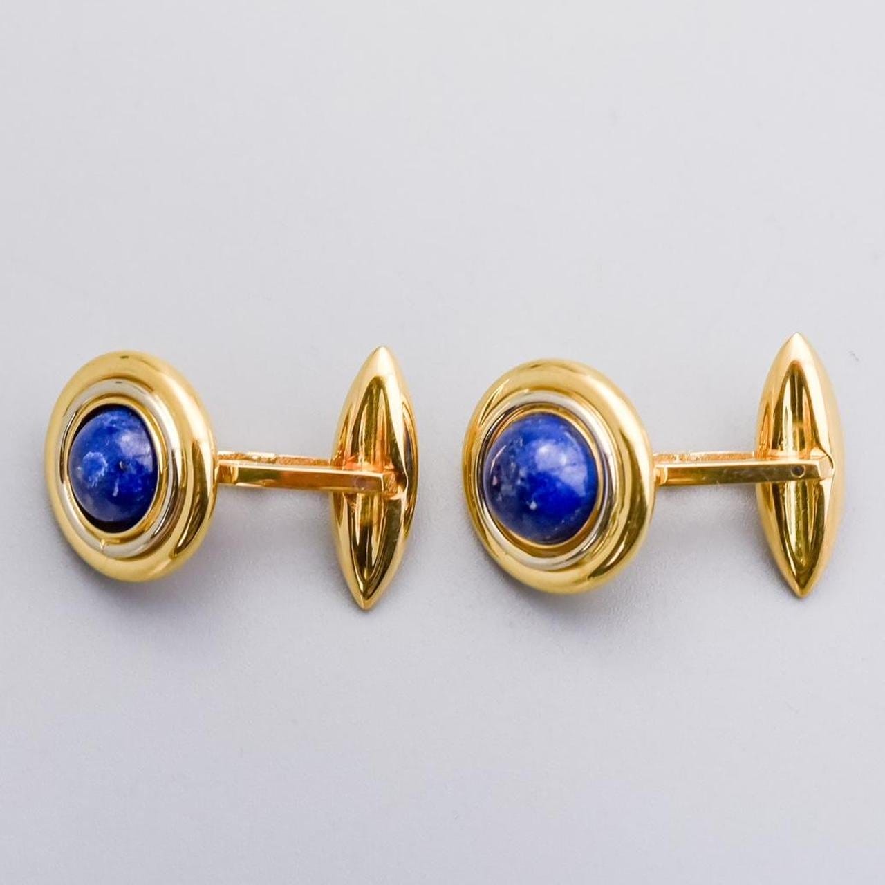18K Gold Lapis Lazuli Cufflinks