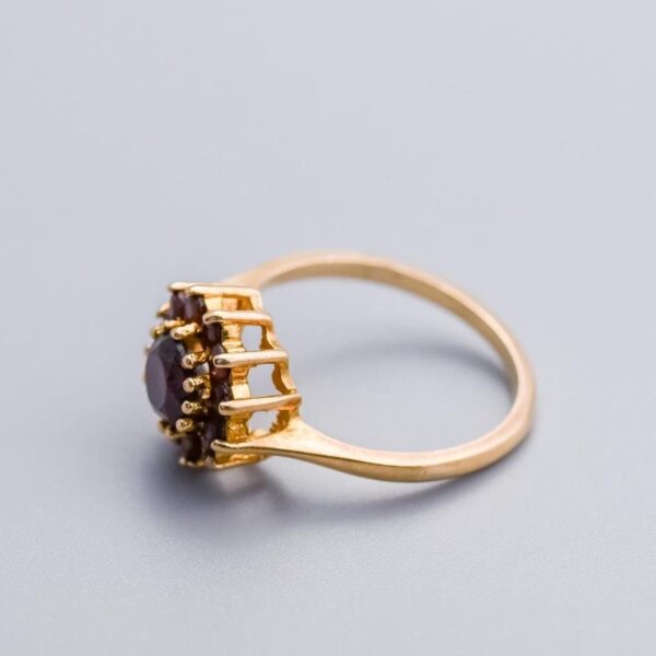 9K Gold Garnet Cluster Ring