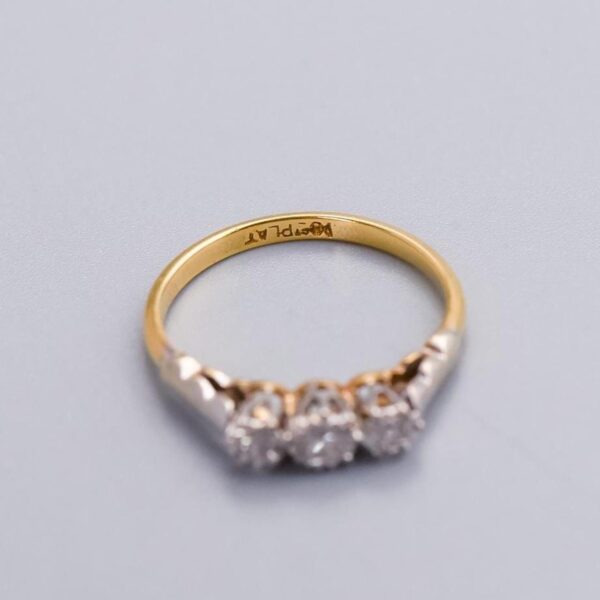 18K Gold Diamond Trilogy Ring