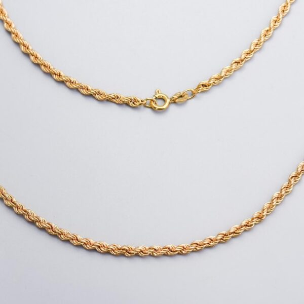 9K Gold Rope Chain Necklace
