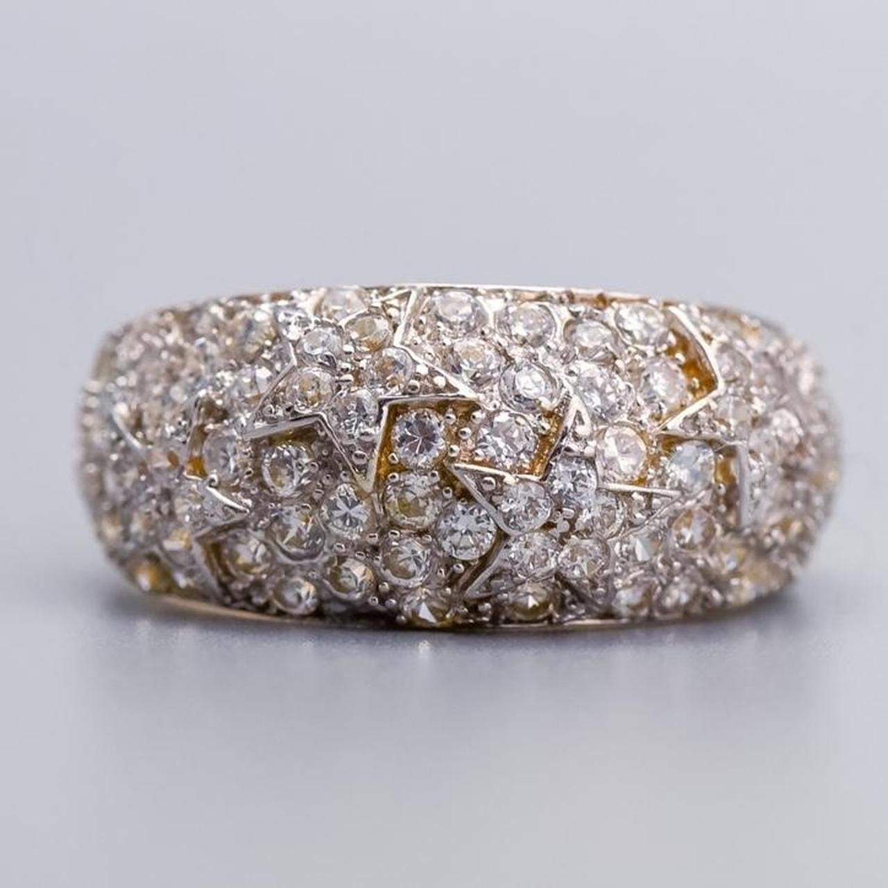 9K Gold CZ Star Cluster Ring