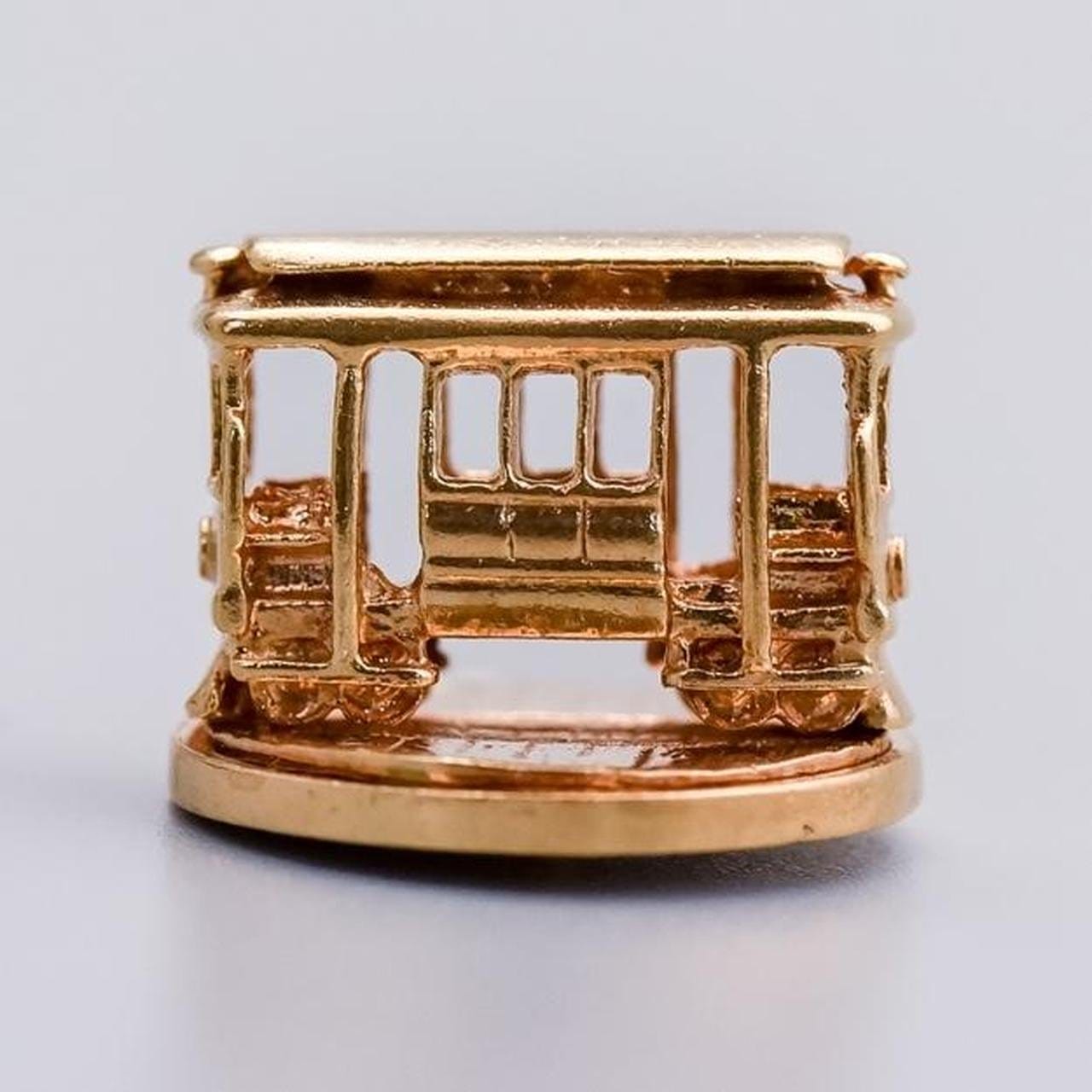 14K Gold Cable Car Charm