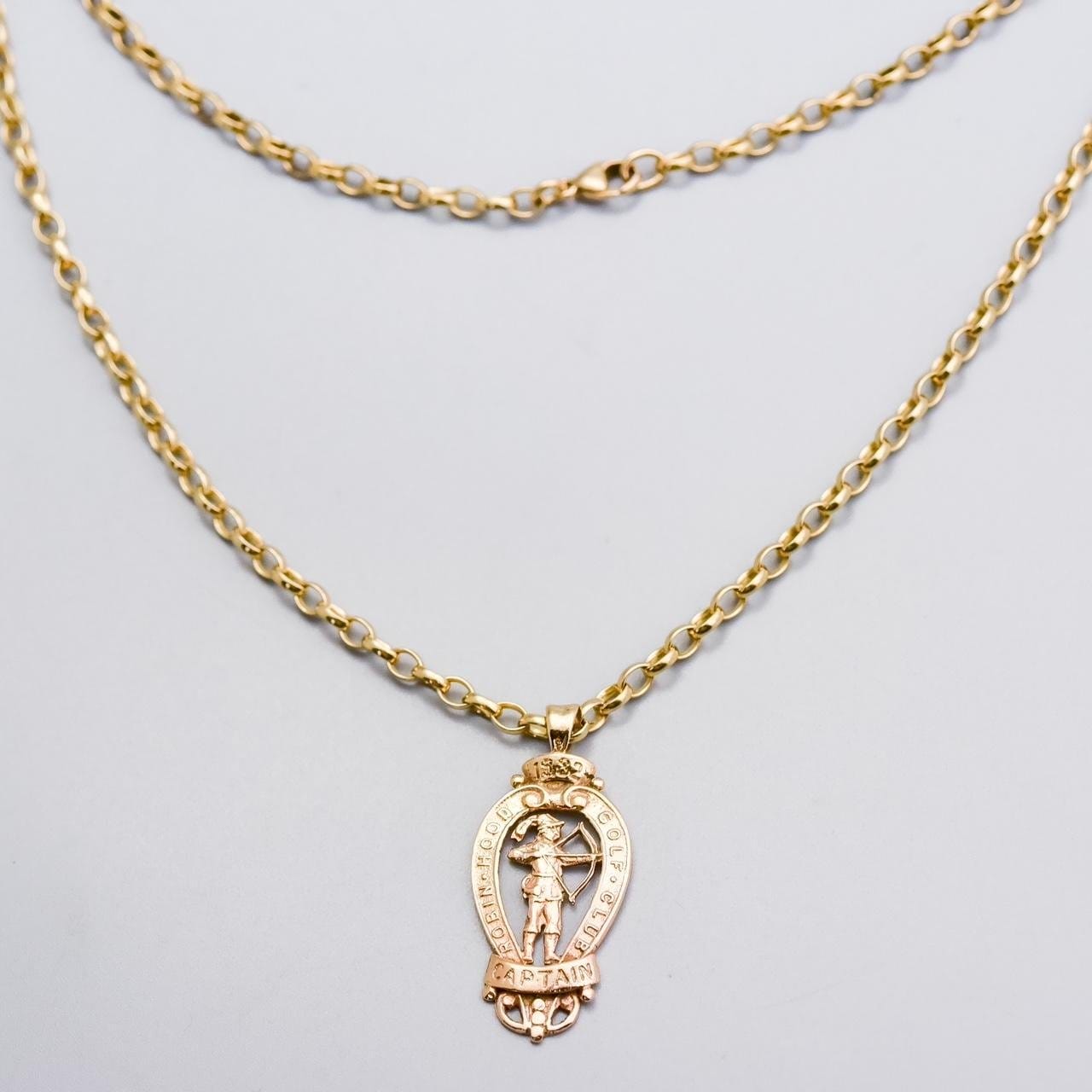 9K Gold Robin Hood Golf Club Captain Necklace