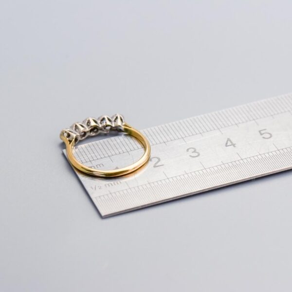 18K Gold Five Diamond Ring