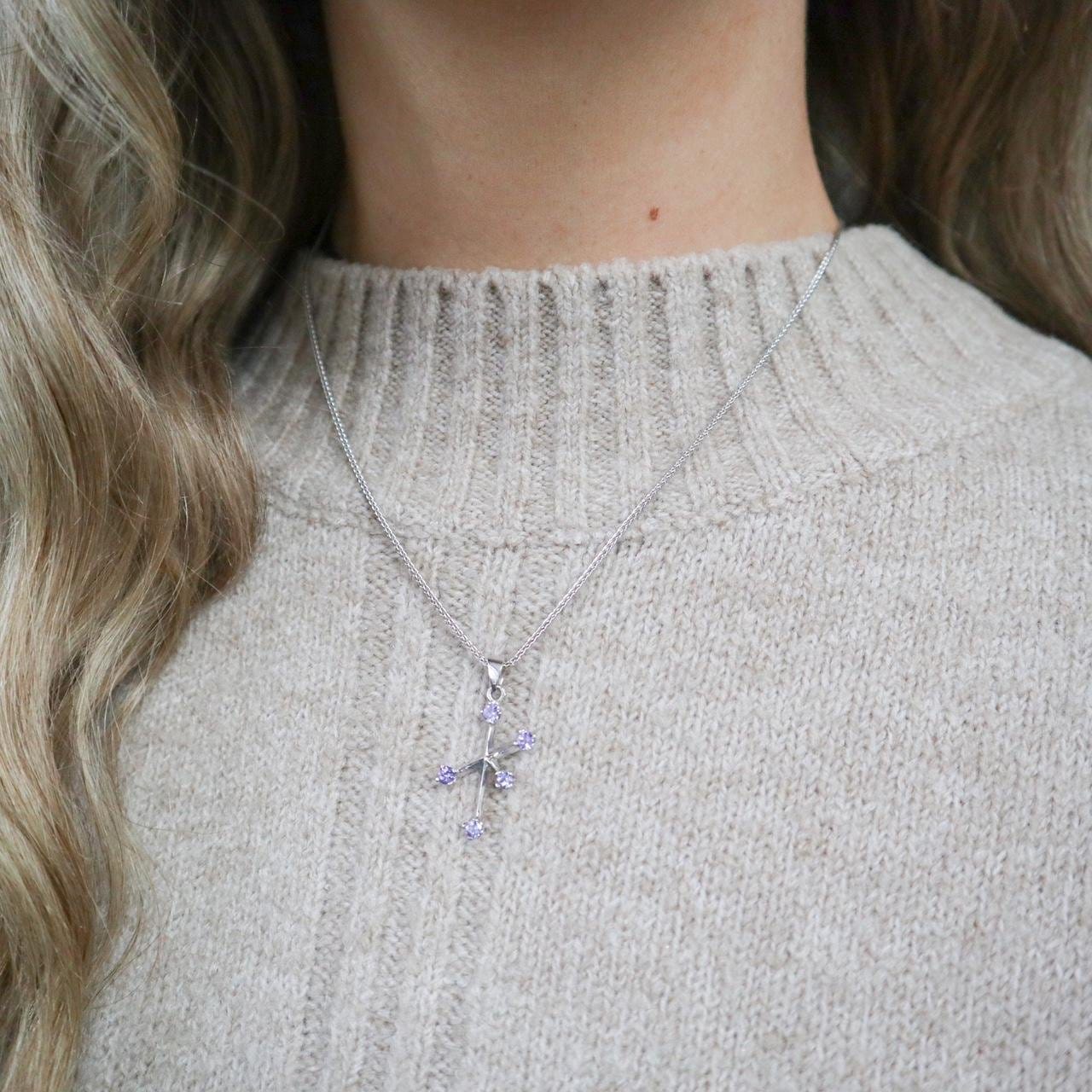 18K & 14K White Gold Southern Cross Pendant Necklace
