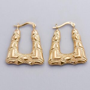 9K Gold Textured Handbag Earrings