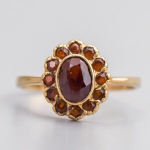 9K Gold Garnet Cluster Ring