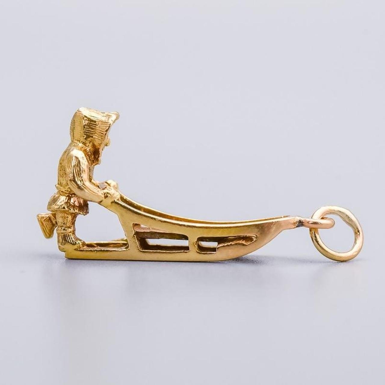10K Gold Eskimo Sled Charm