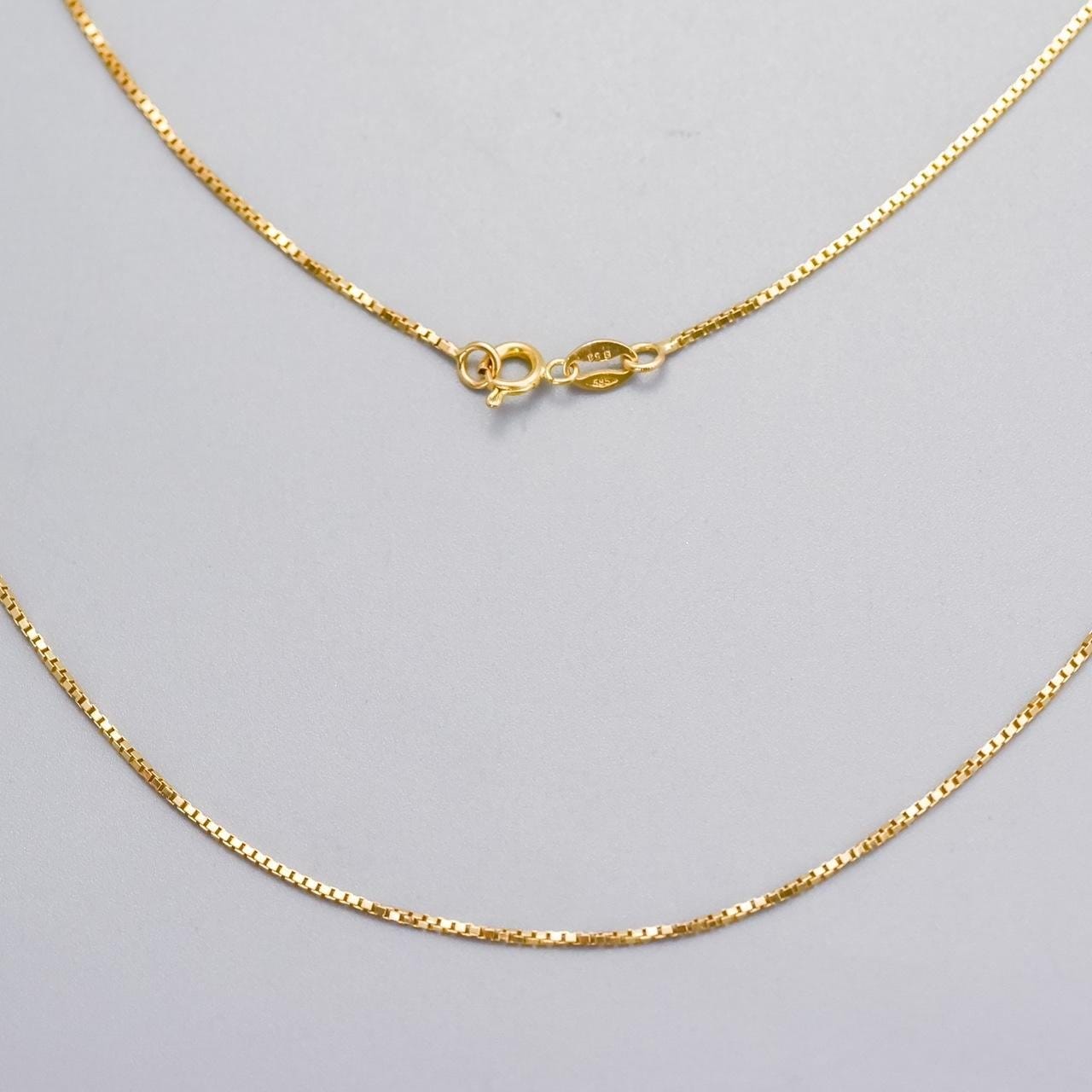 14K Gold Box Chain Necklace
