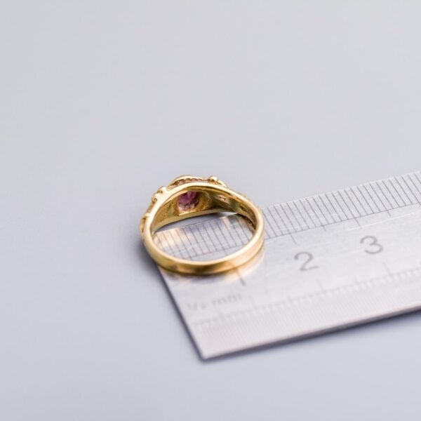 9K Gold Red Garnet Ring