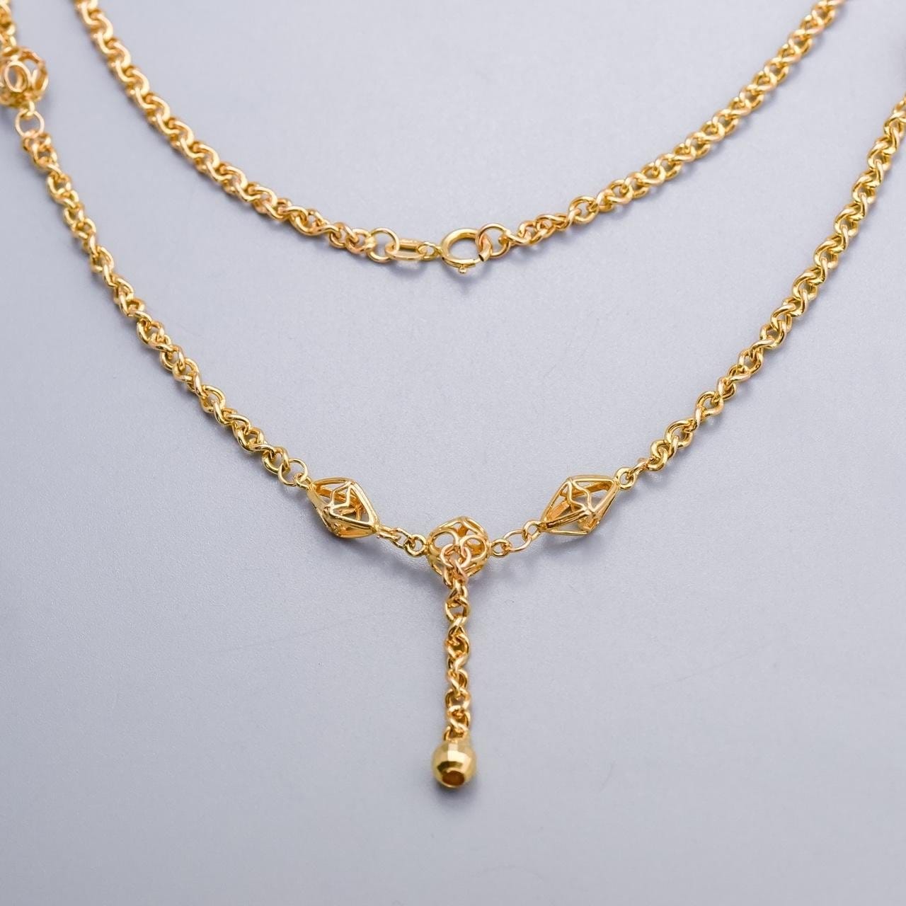 9K Gold Dangly Chain Necklace