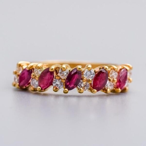 18K Gold Ruby and Diamond Ring