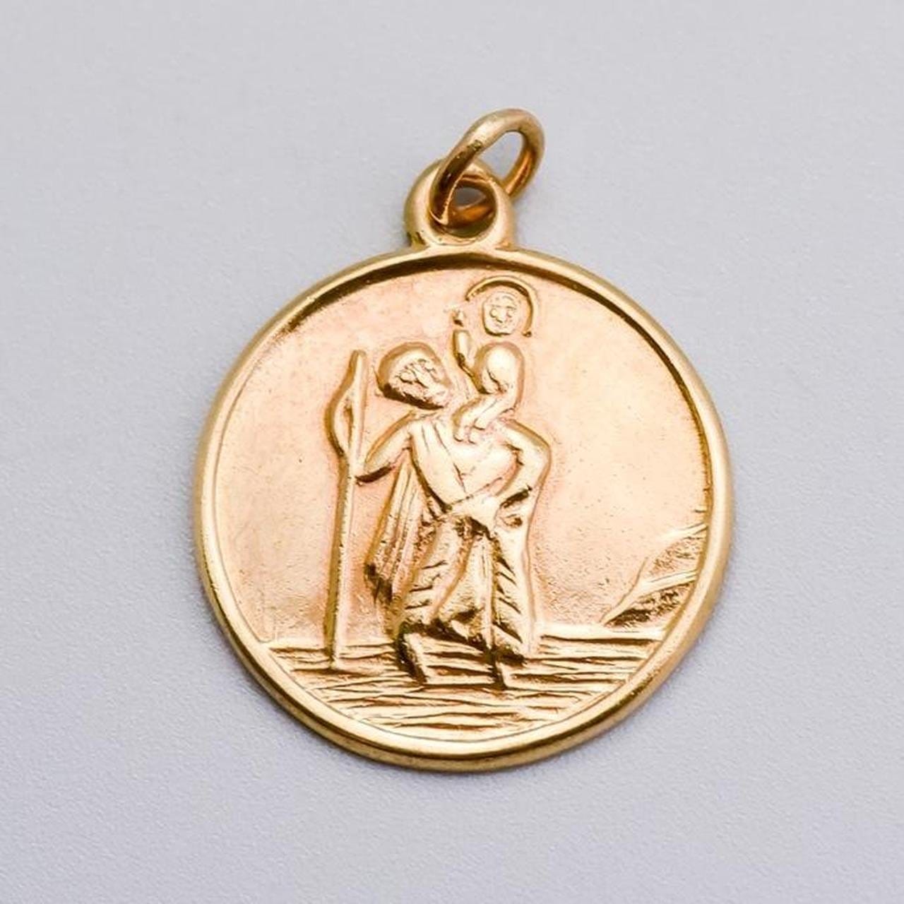 9K Gold St. Christopher Pendant