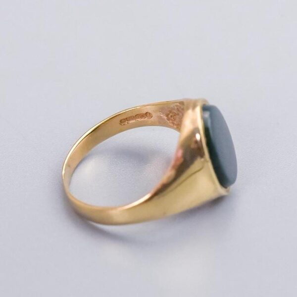 9K Gold Bloodstone Signet Ring