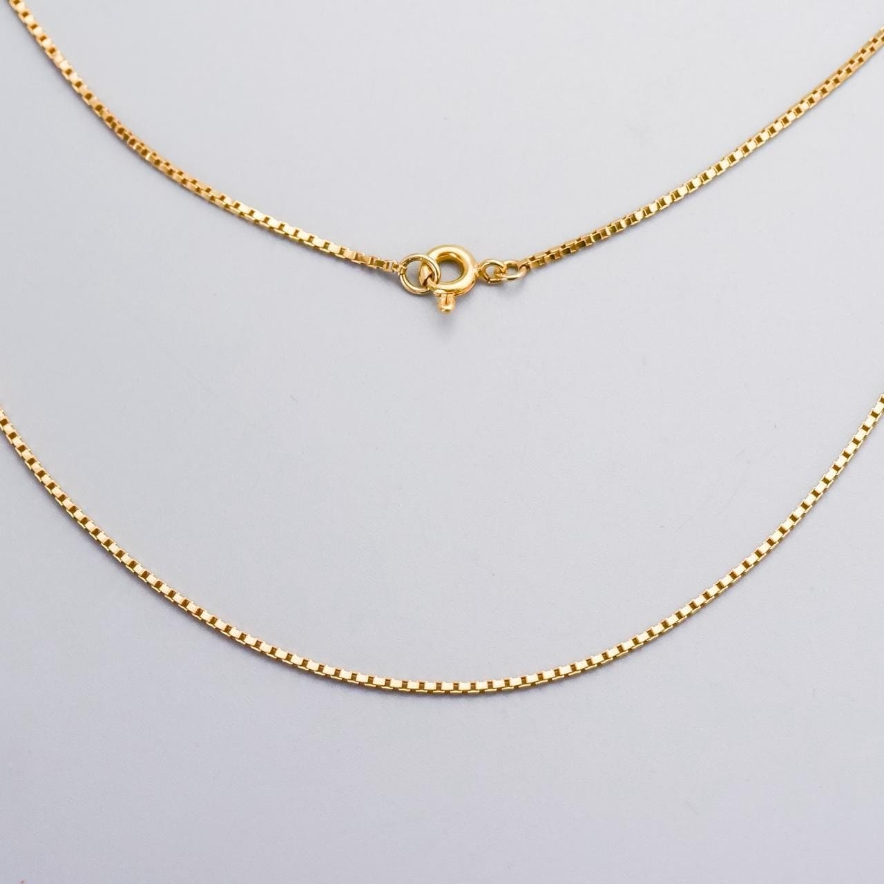 9K Gold Box Chain Necklace