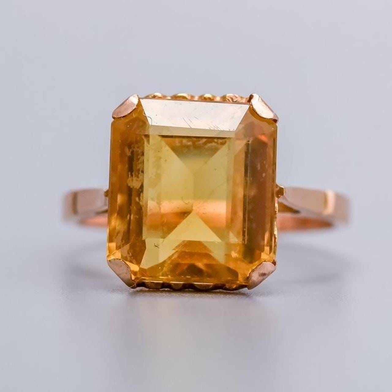 14K Rose Gold Citrine Ring