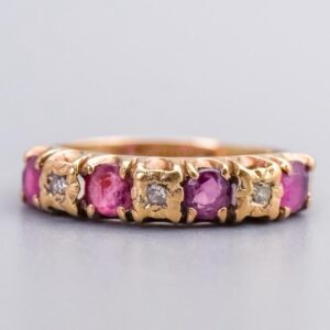 9K Gold Ruby & Diamond Ring