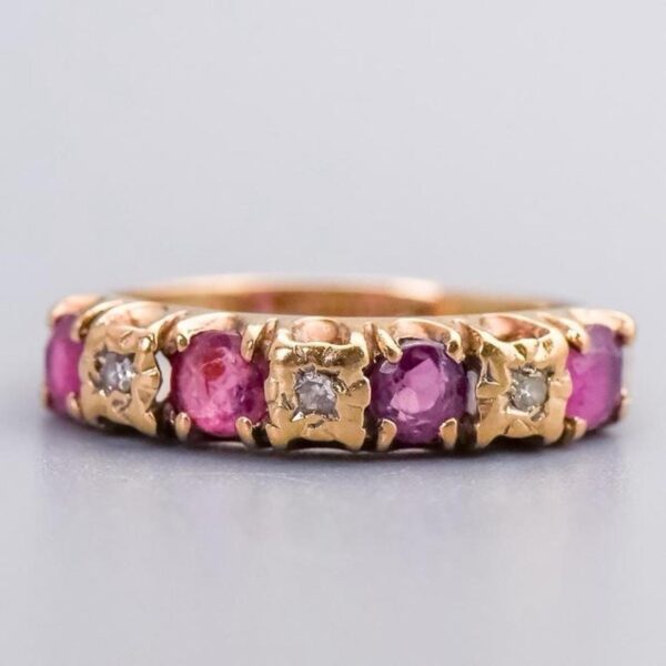 9K Gold Ruby & Diamond Ring