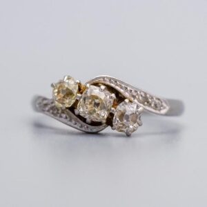 Platinum Diamond Crossover Ring