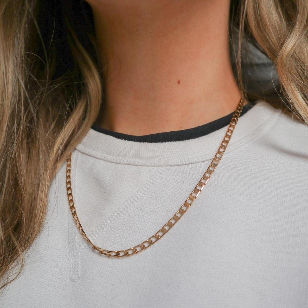 9K Gold Curb Chain Necklace
