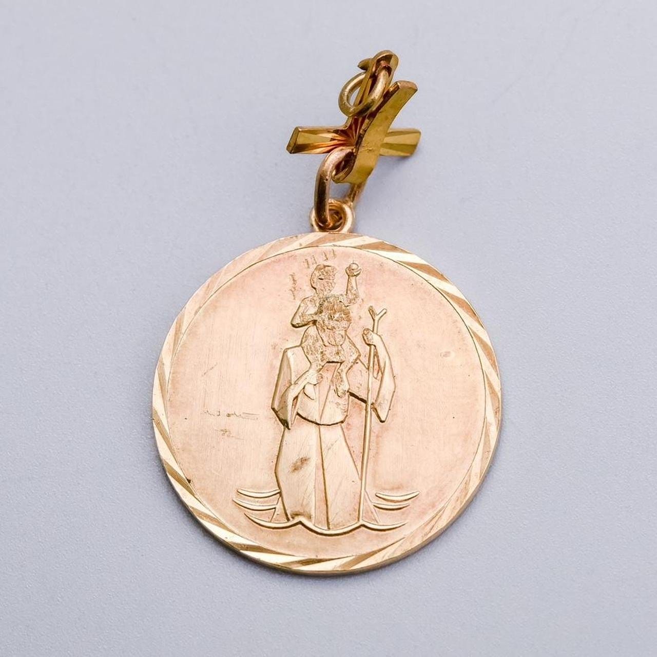 9K Gold St. Christopher Pendant