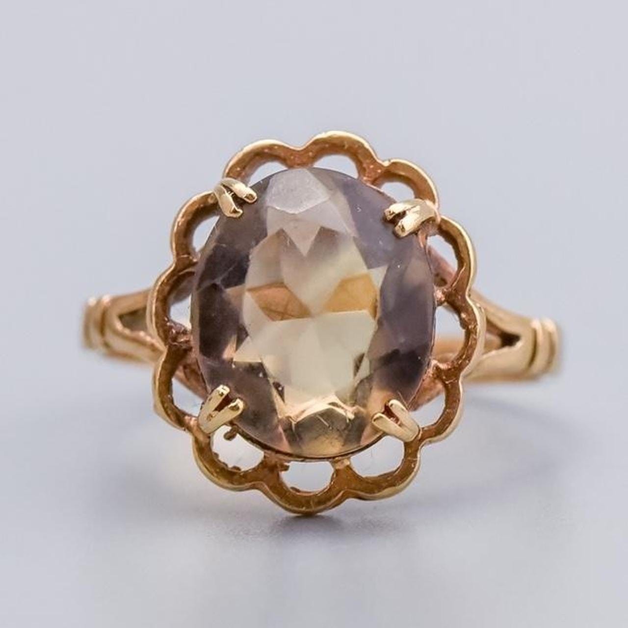 9K Gold Smoky Quartz Ring