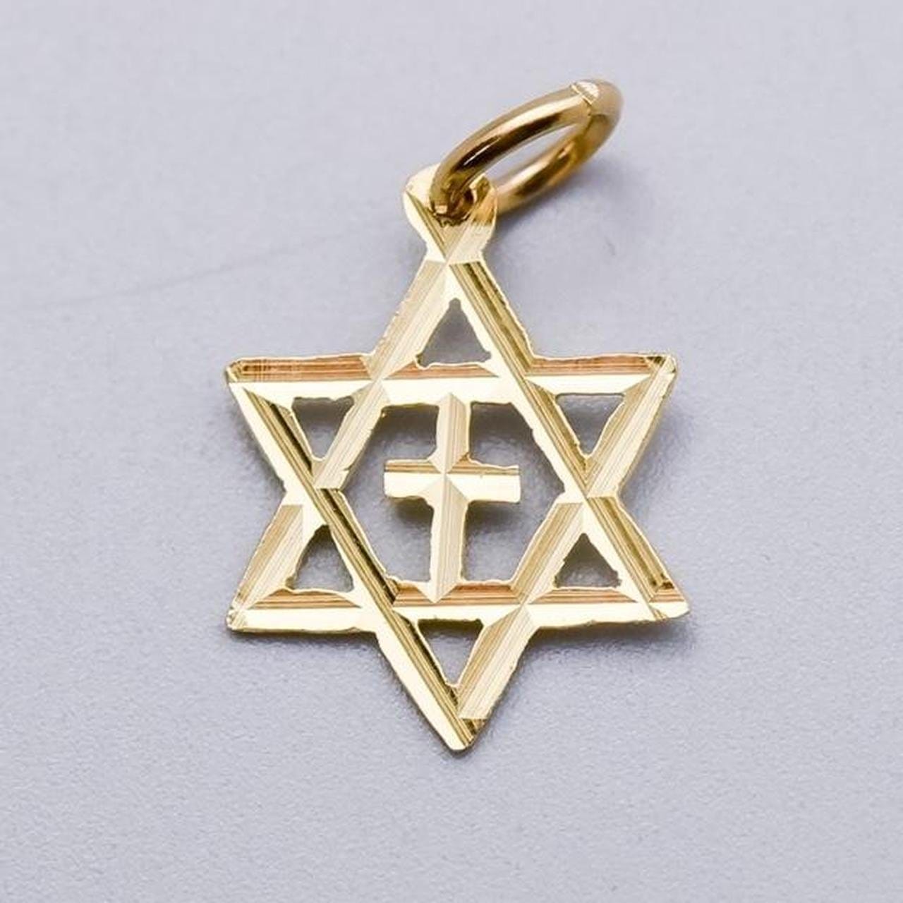 14K Gold Star of David Pendant