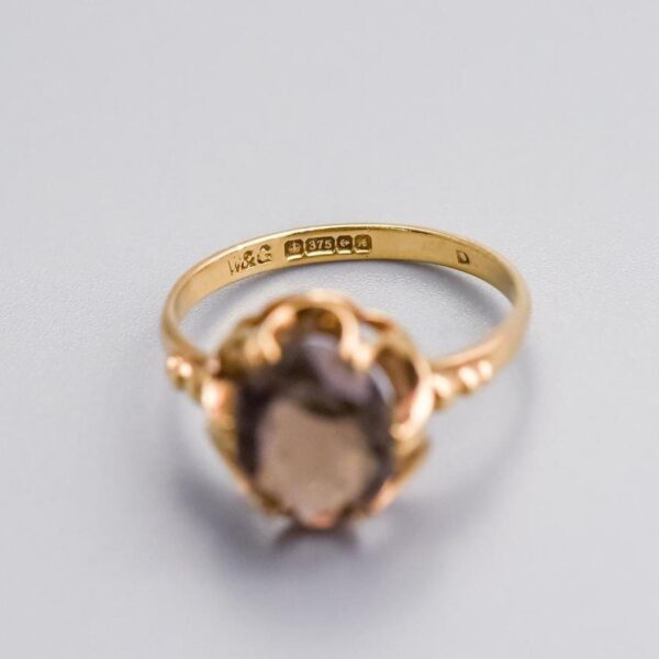 9K Gold Smoky Quartz Ring