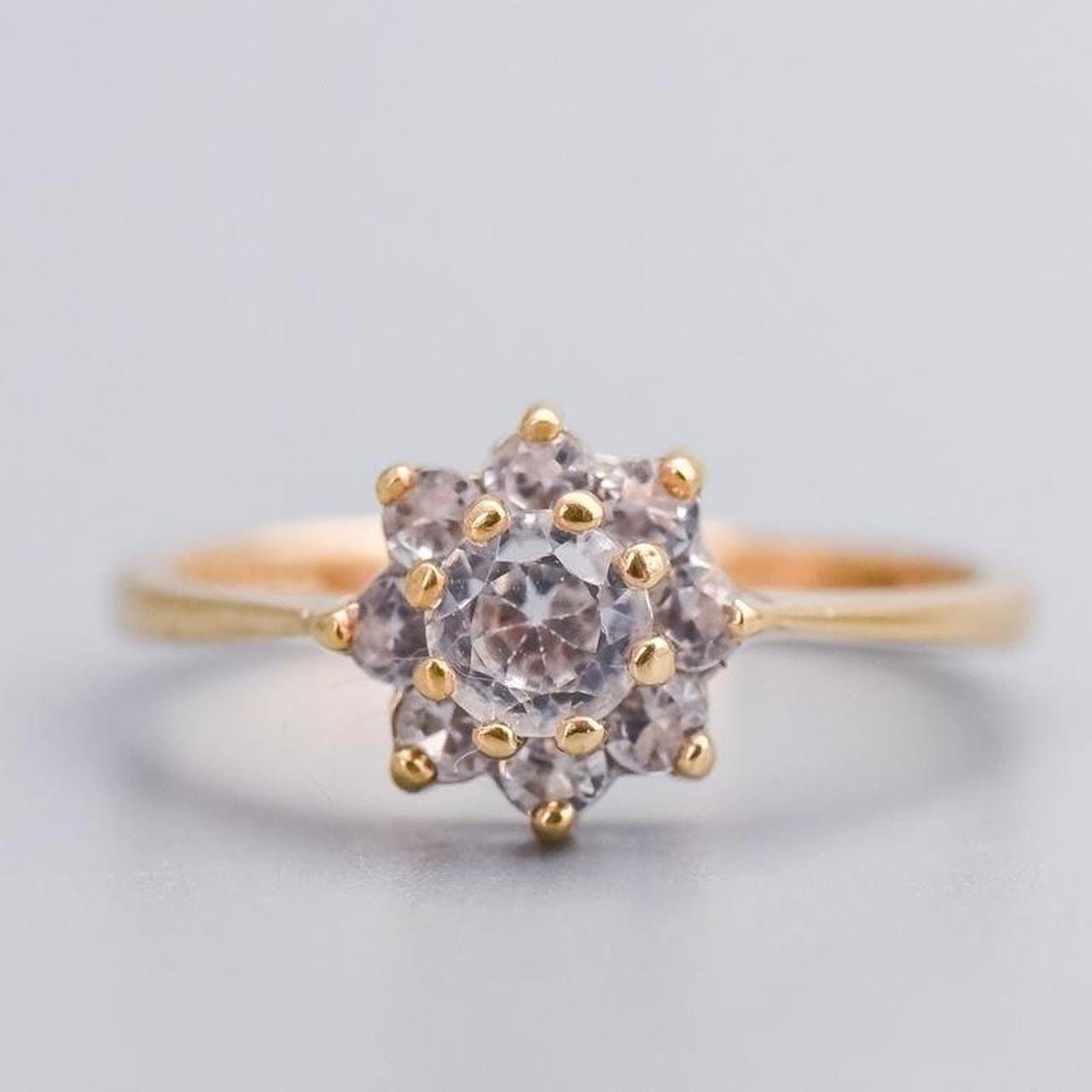 9K Gold CZ Cluster Ring