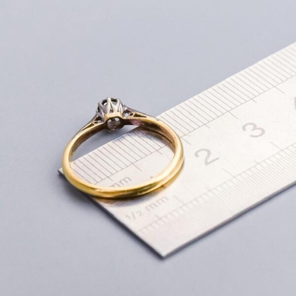 18K Gold Solitaire Diamond Ring