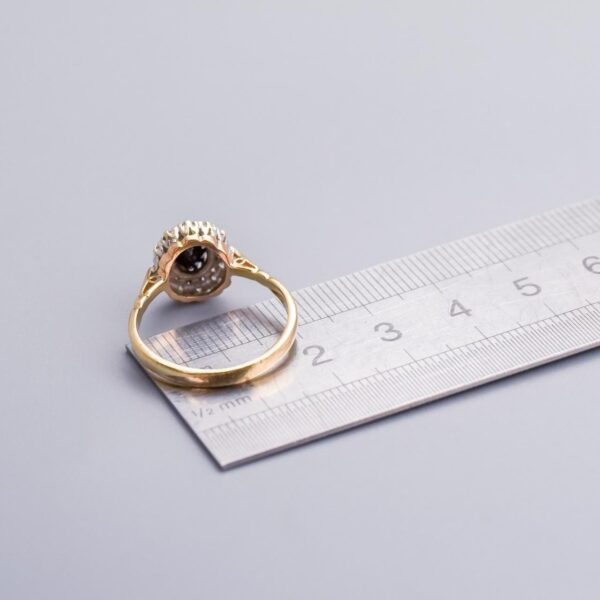 9K Gold Sapphire and Diamond Ring