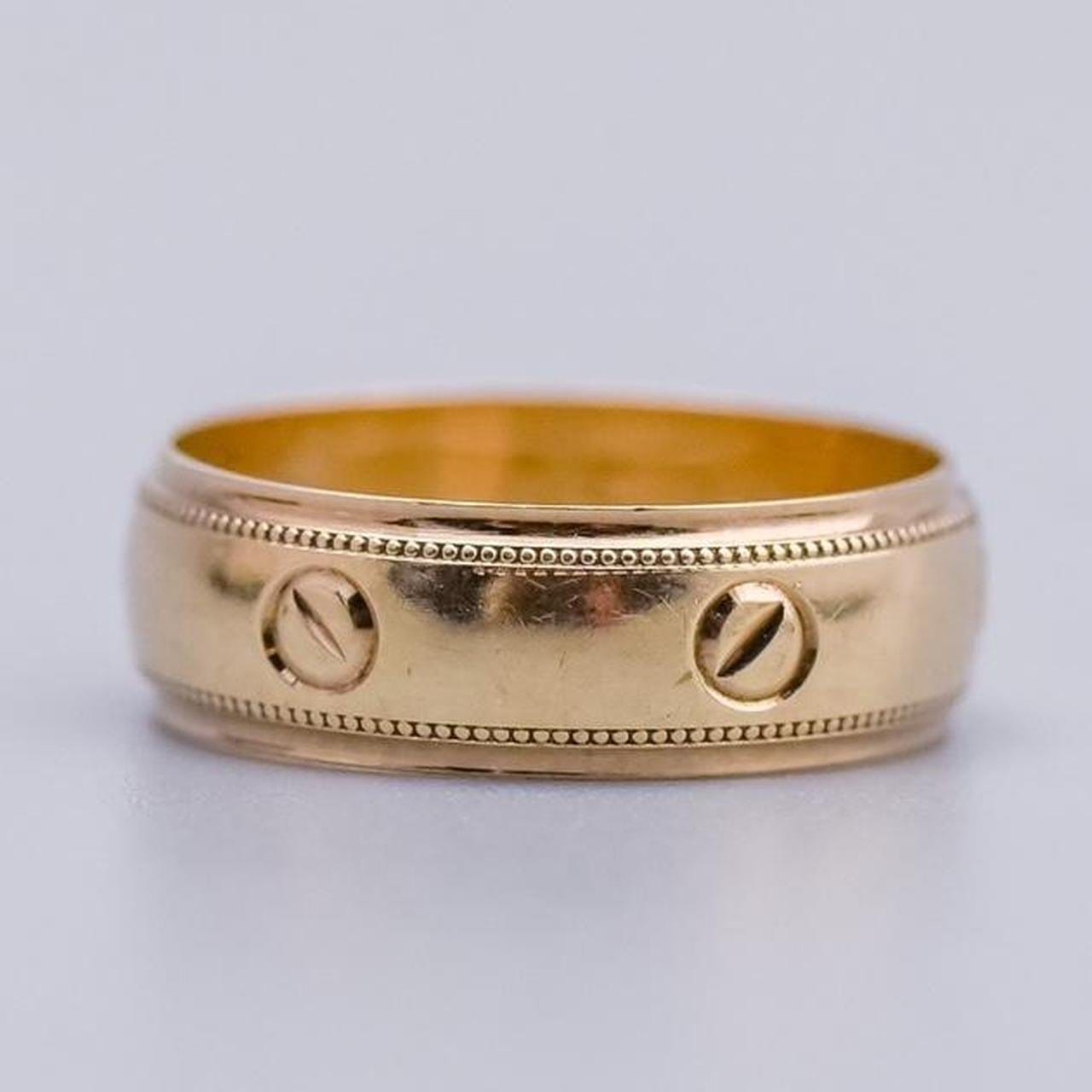 9K Gold Screw Head Ring