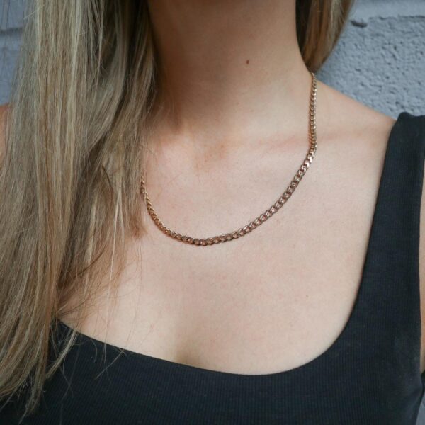 9K Gold Curb Chain Necklace