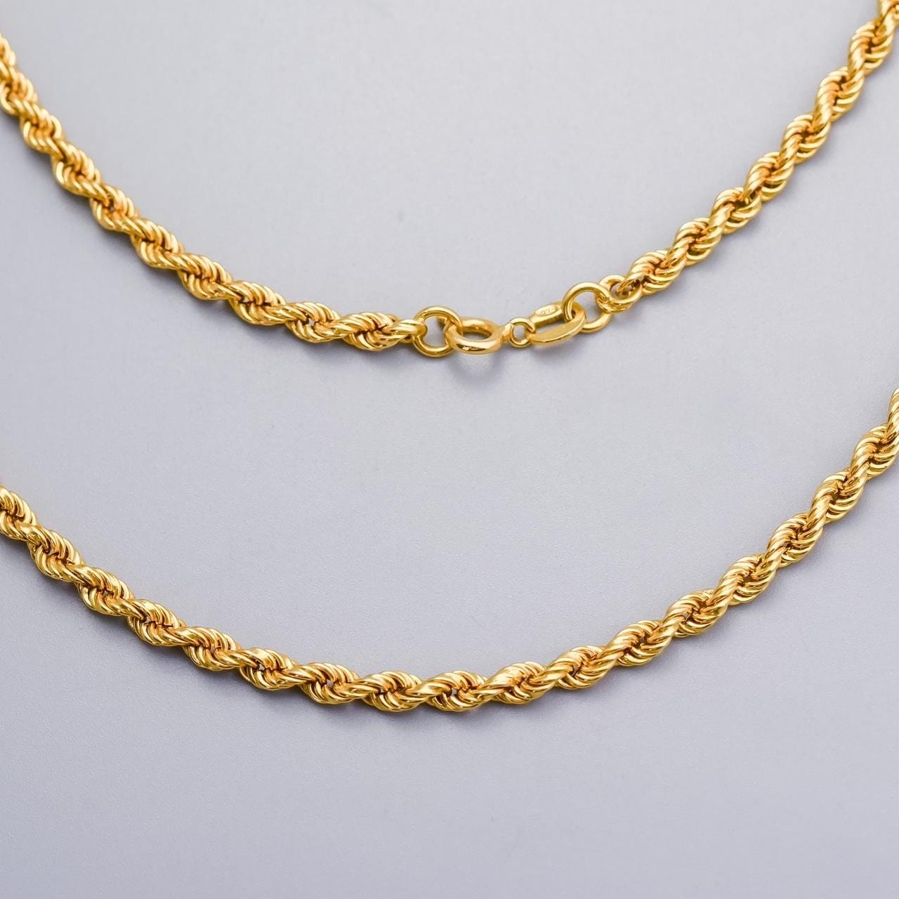 18K Gold Rope Chain Necklace