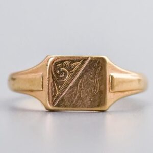 9K Gold Square Signet Ring