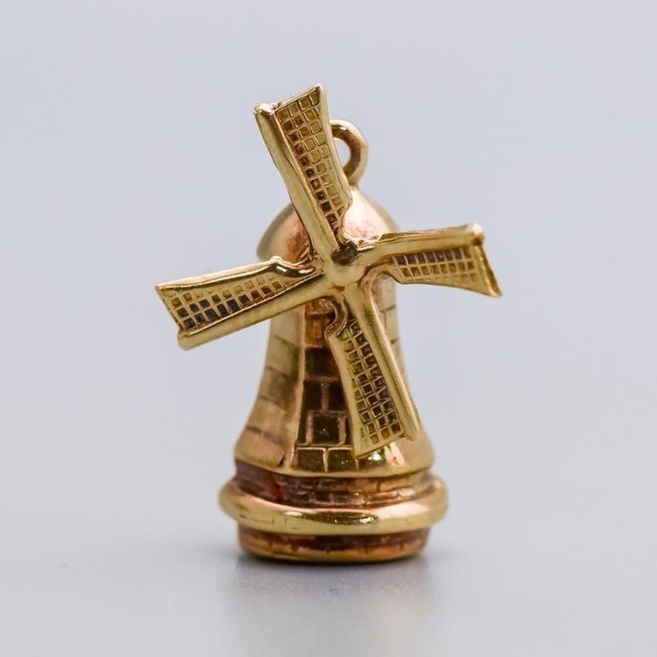 14K Gold Windmill Charm