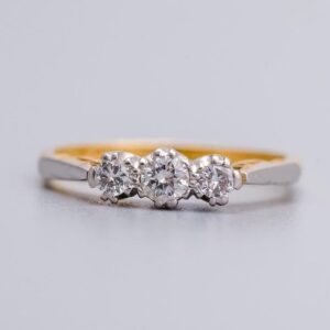 18K Gold Diamond Trilogy Ring