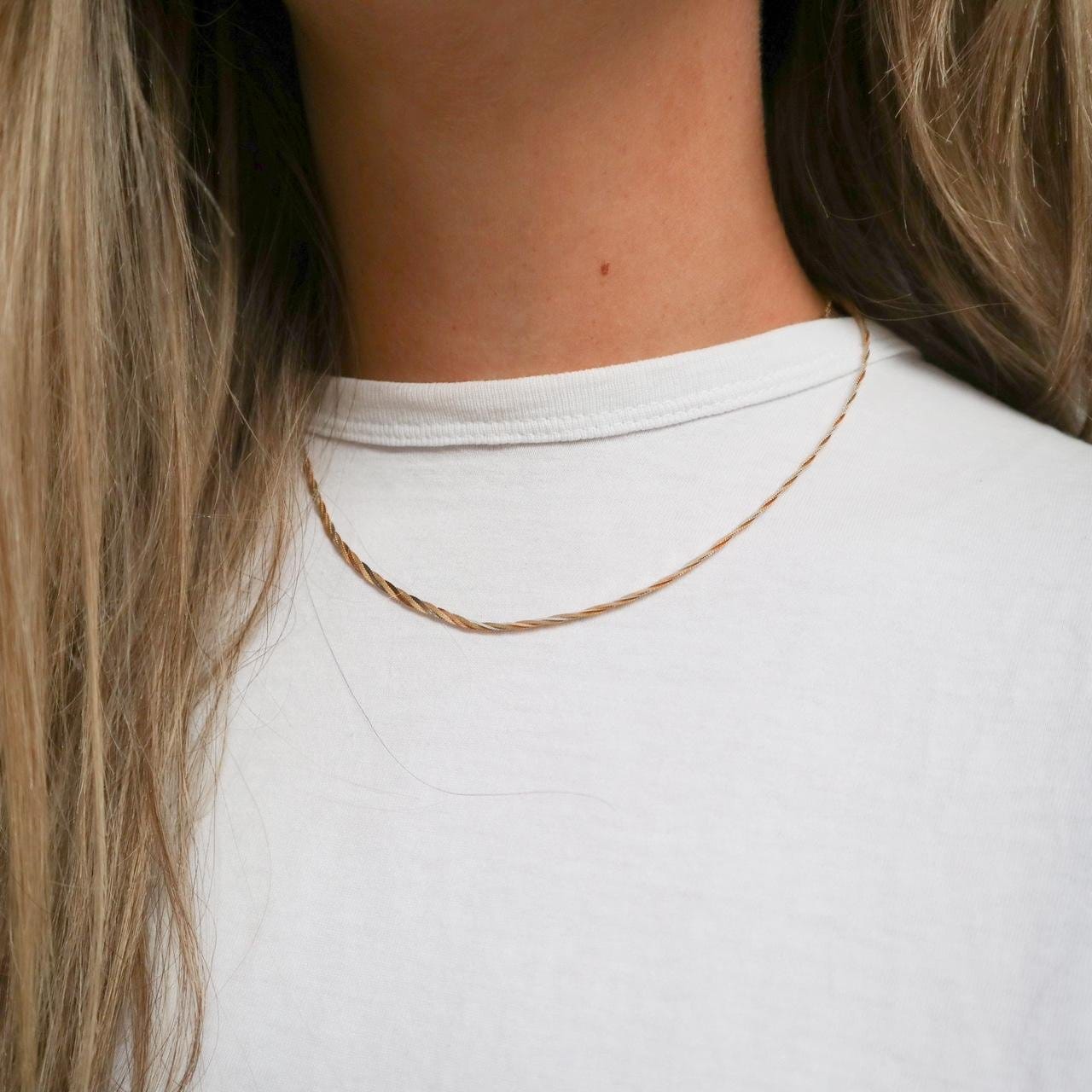 18K Gold Braided Necklace