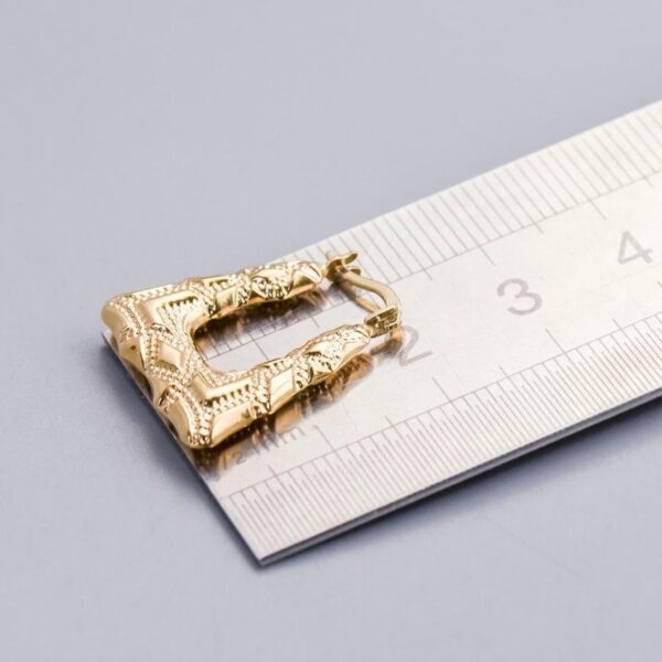 9K Gold Textured Handbag Earrings