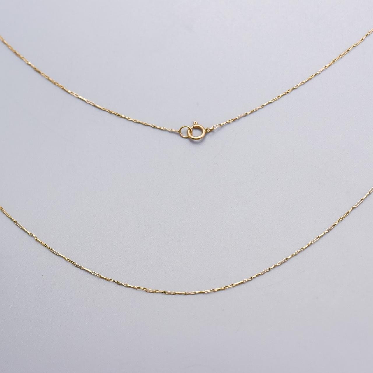 9K Gold Rectangular Cable Chain Necklace
