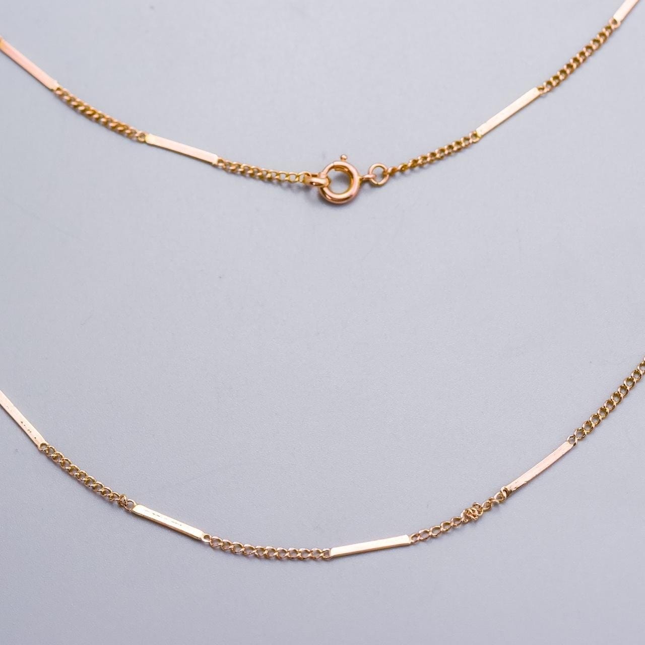 9K Gold Bar Chain Necklace