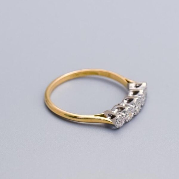18K Gold Five Diamond Ring