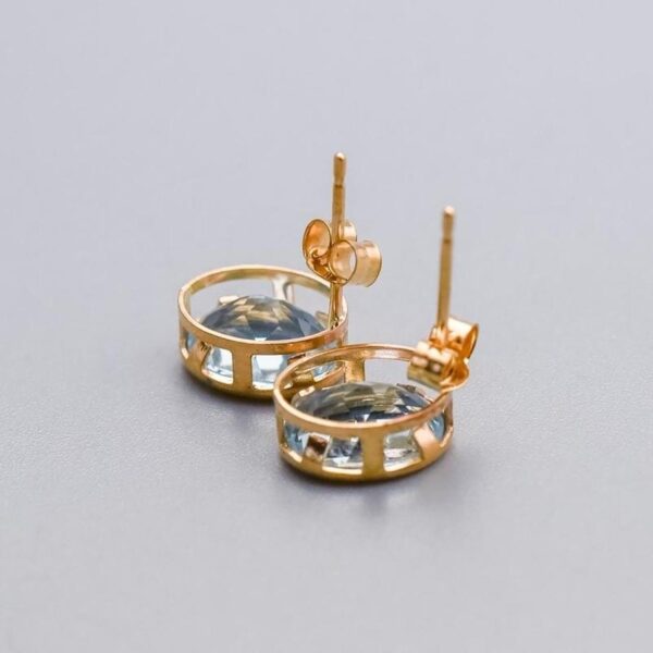 Solid 9K Gold Aquamarine Earrings