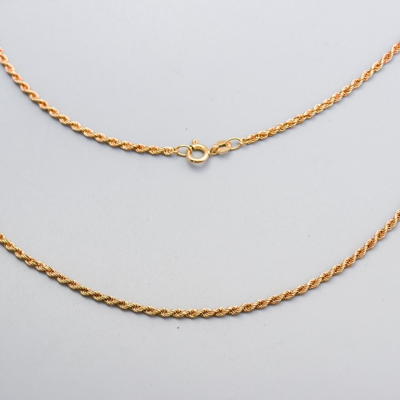 9K Gold Rope Chain Necklace