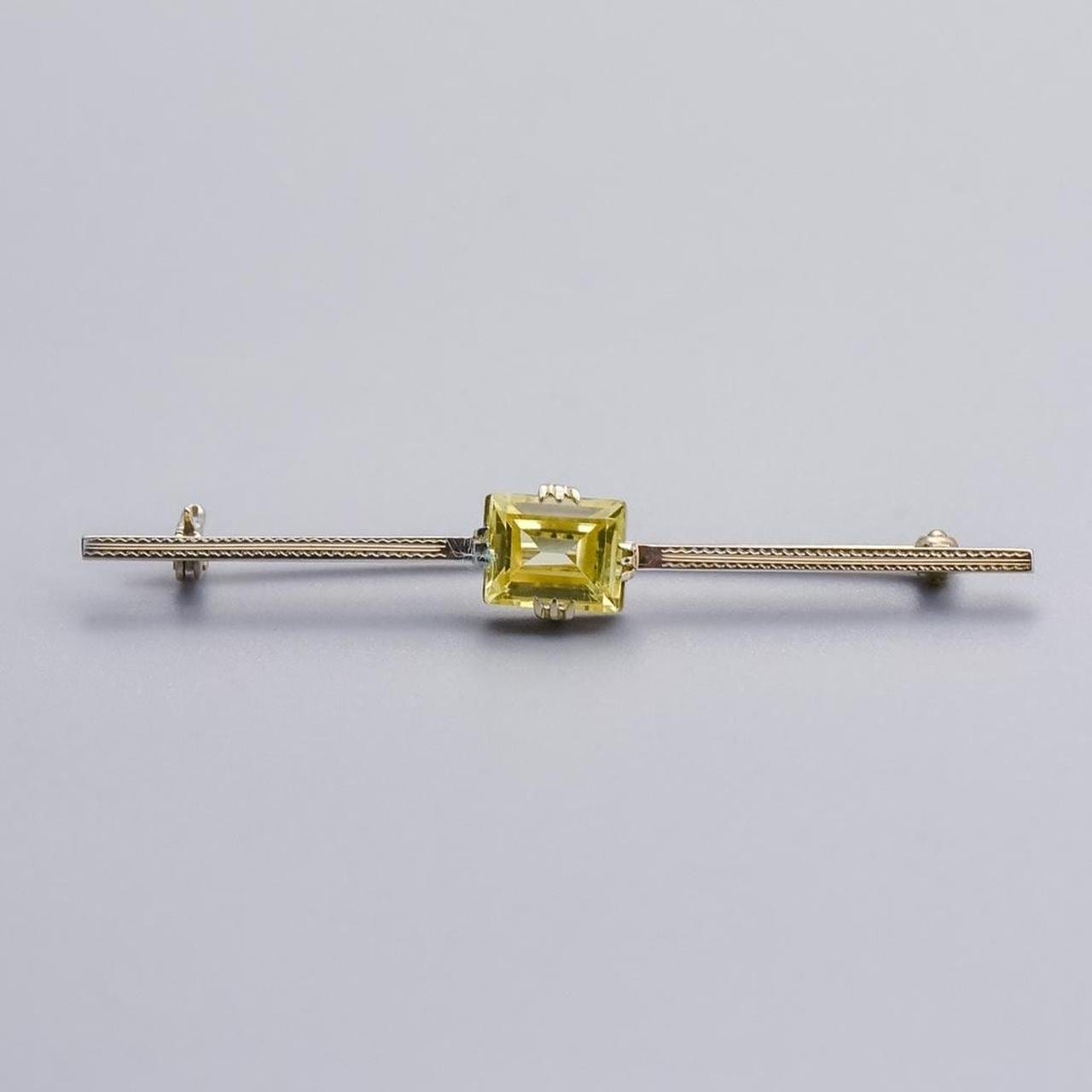 14K Gold Sapphire Brooch