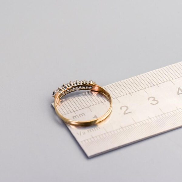 9K Gold Sapphire & Diamond Ring
