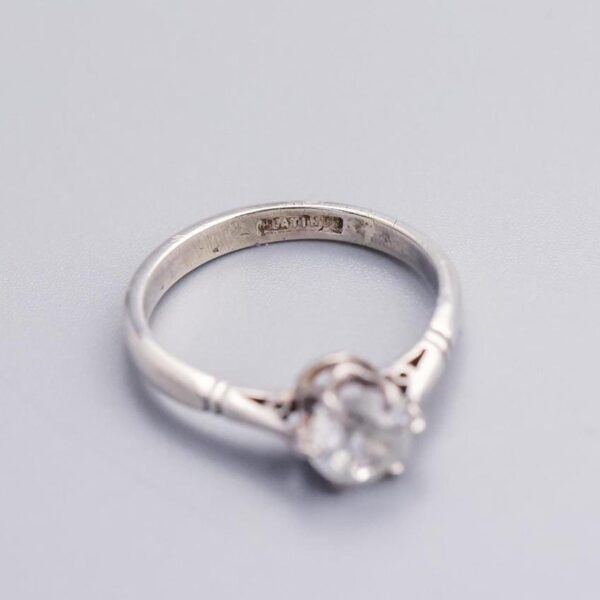 Platinum White Sapphire Solitaire Ring