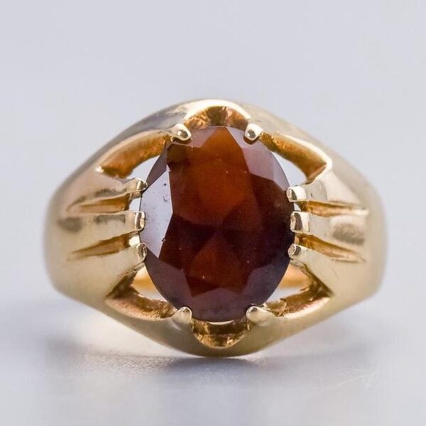 9K Gold Red Garnet Ring