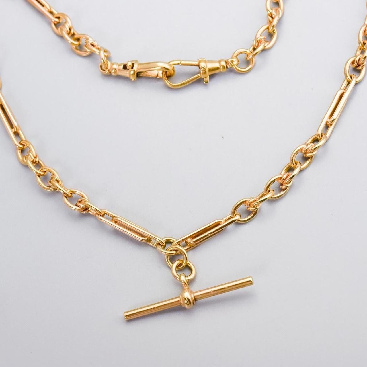9K Gold Albert Chain Necklace