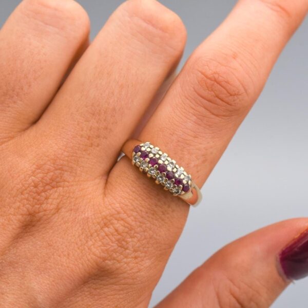 9K Gold Ruby and Diamond Ring